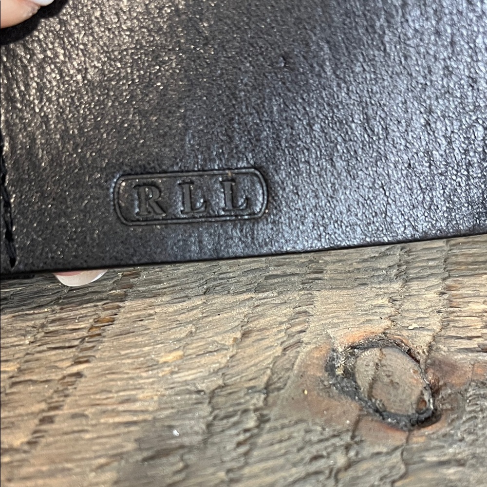 Vintage Ralph Lauren RLL Black Leathet Belt - Y2K - Braided Buckel - Size Large - Picture 3 of 7